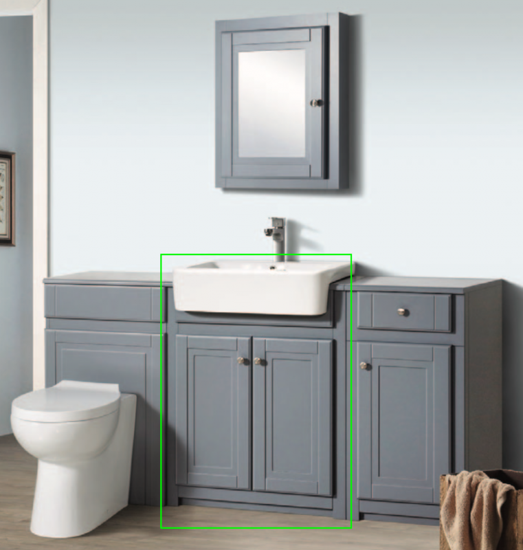 Keenware KVU008 Kensington Matt Grey Vanity Unit With Traditional