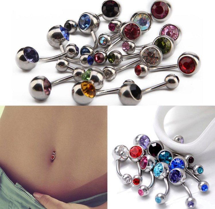 10 Piercing Ombelico Navel Belly Ring Acciaio Chirurgico Doppio Brillantino eBay 10 Piercing Ombelico Navel Belly Ring Acciaio Chirurgico Doppio Brillantino eBay