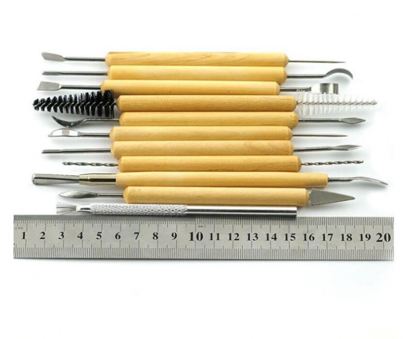 11 Pcs Stainless Steel Sculpting Tool Set Wood Clay Smooth Wax Carving